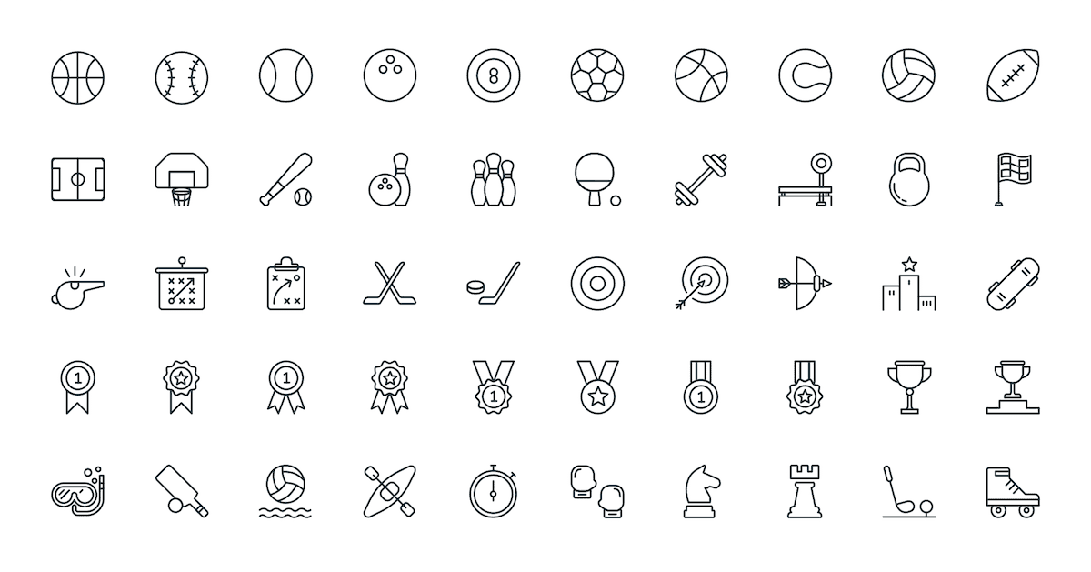 Stroke Icons - 07 Sports